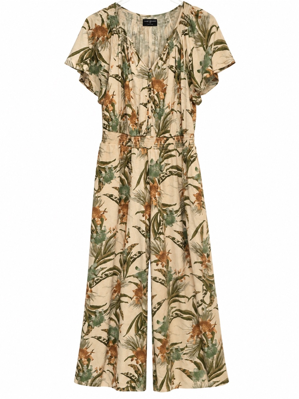 Lane Bryant Tropical Floral Wide Leg Jumpsuit Romper Plus Size 18/20
